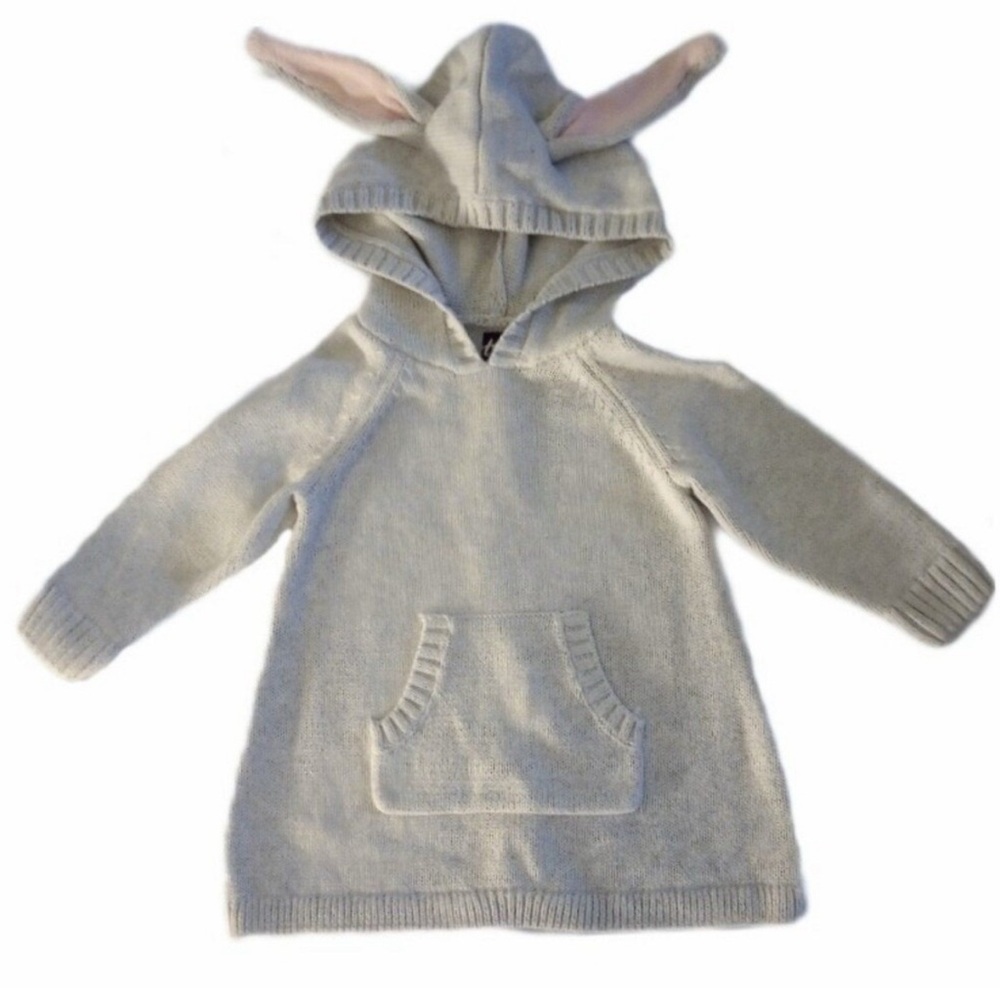 Gray Bunny TEA COLLECTION Knit Sweater sz Toddler 2T